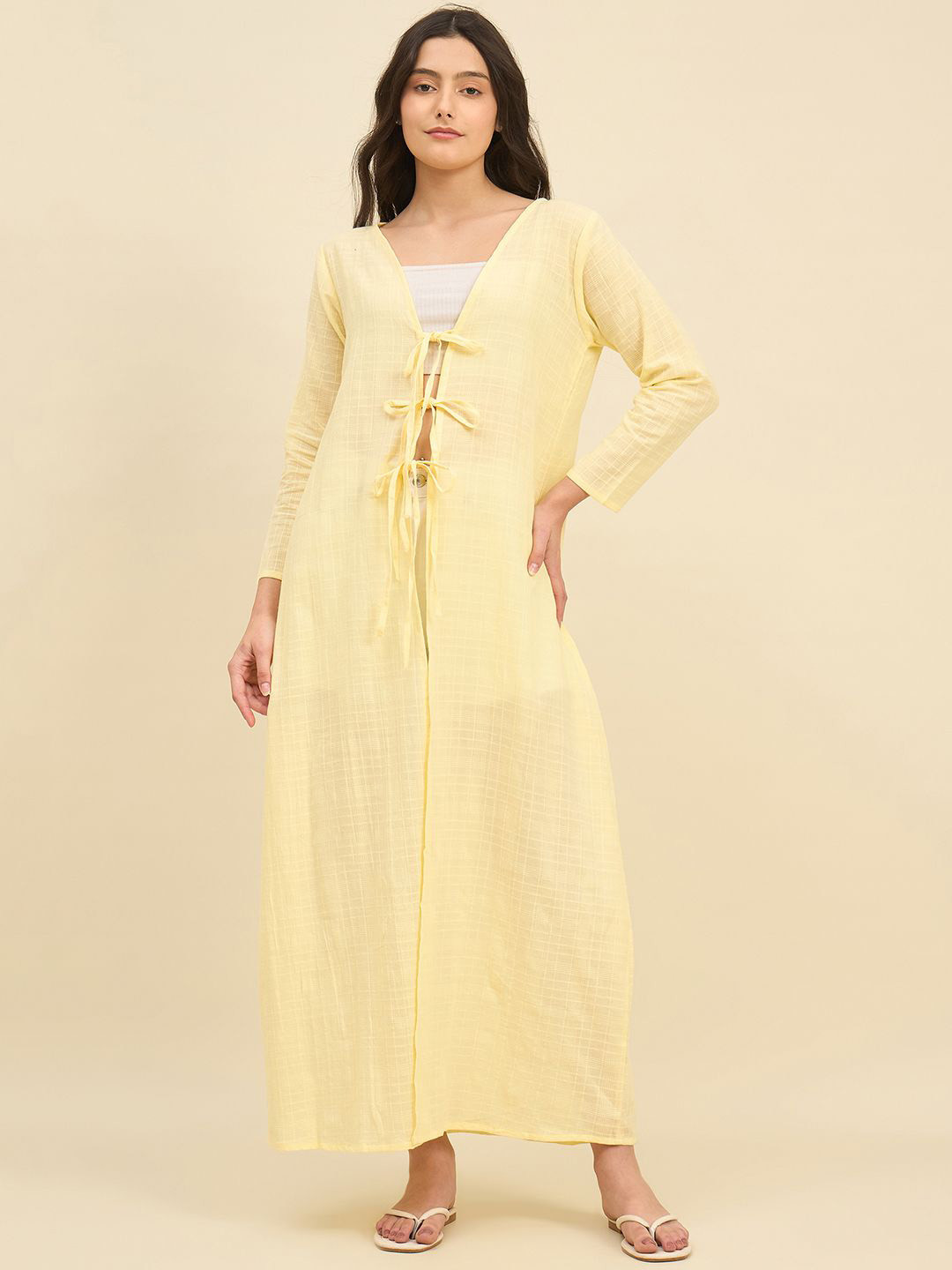 The Kaftan Company Self-Design Resort Cover Up Top