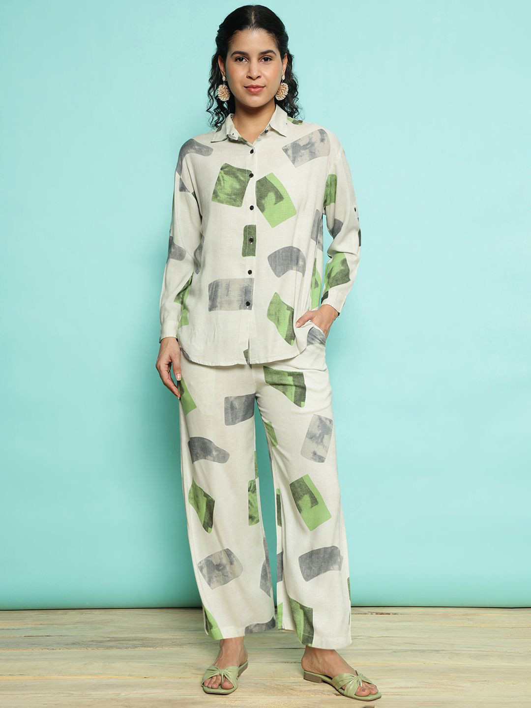 AC&F Printed Shirt With Trousers Co-Ords