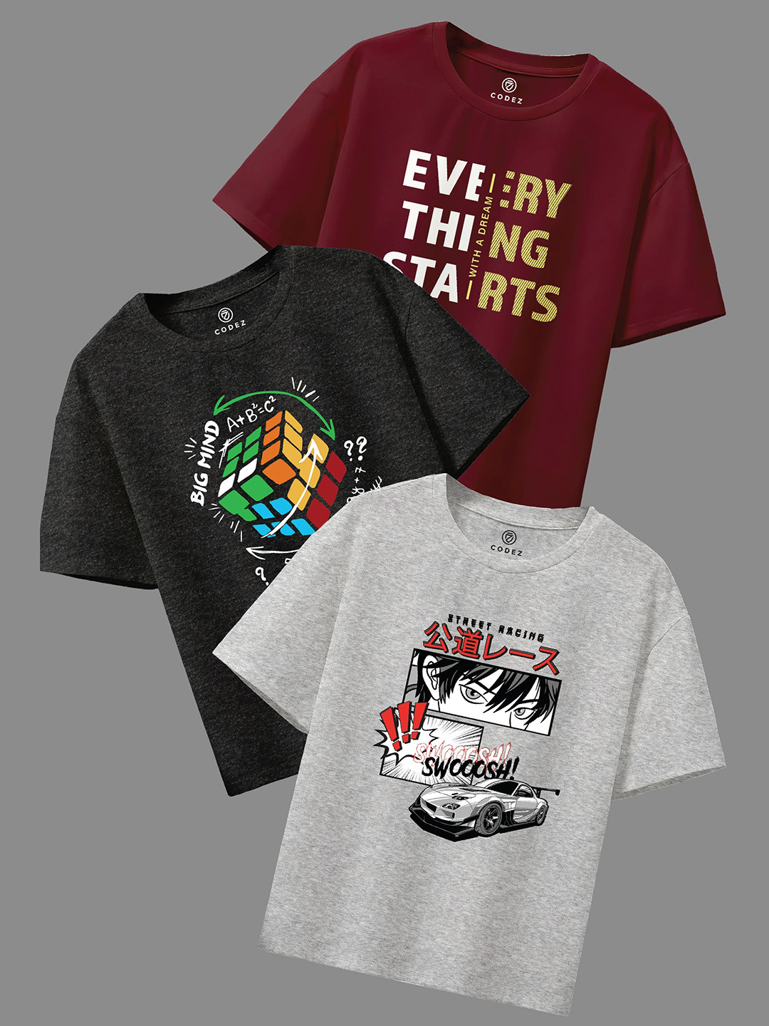 CODEZ Boys Self Design Regular Fit 3 T-shirt