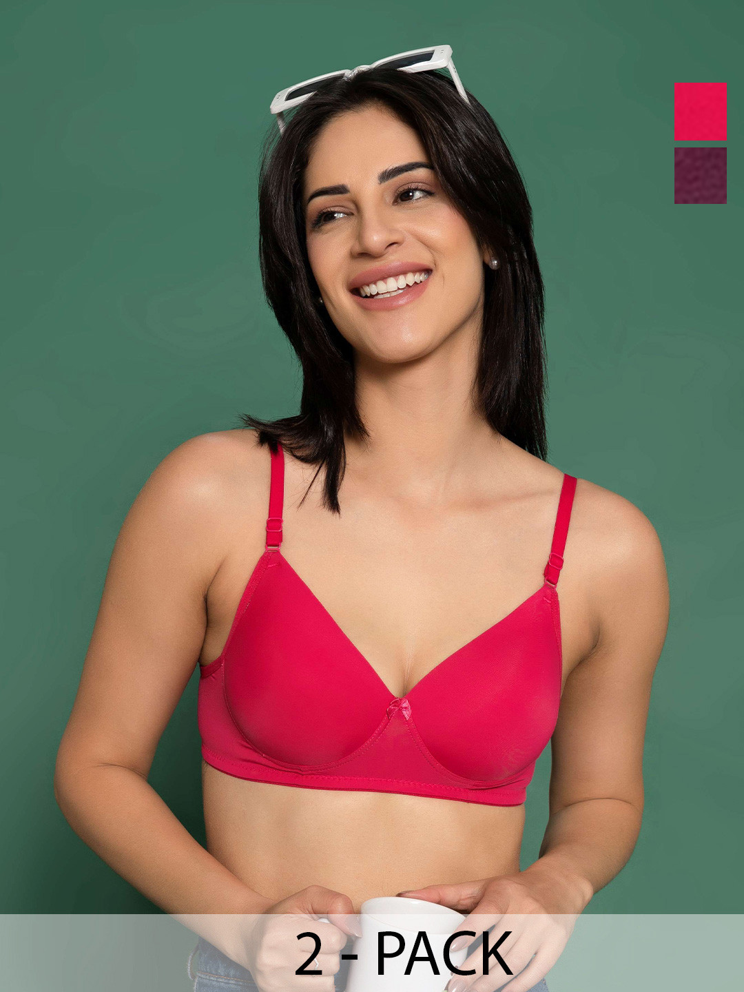 DressBerry Women Pack of 2 Half Coverage Padded Bra