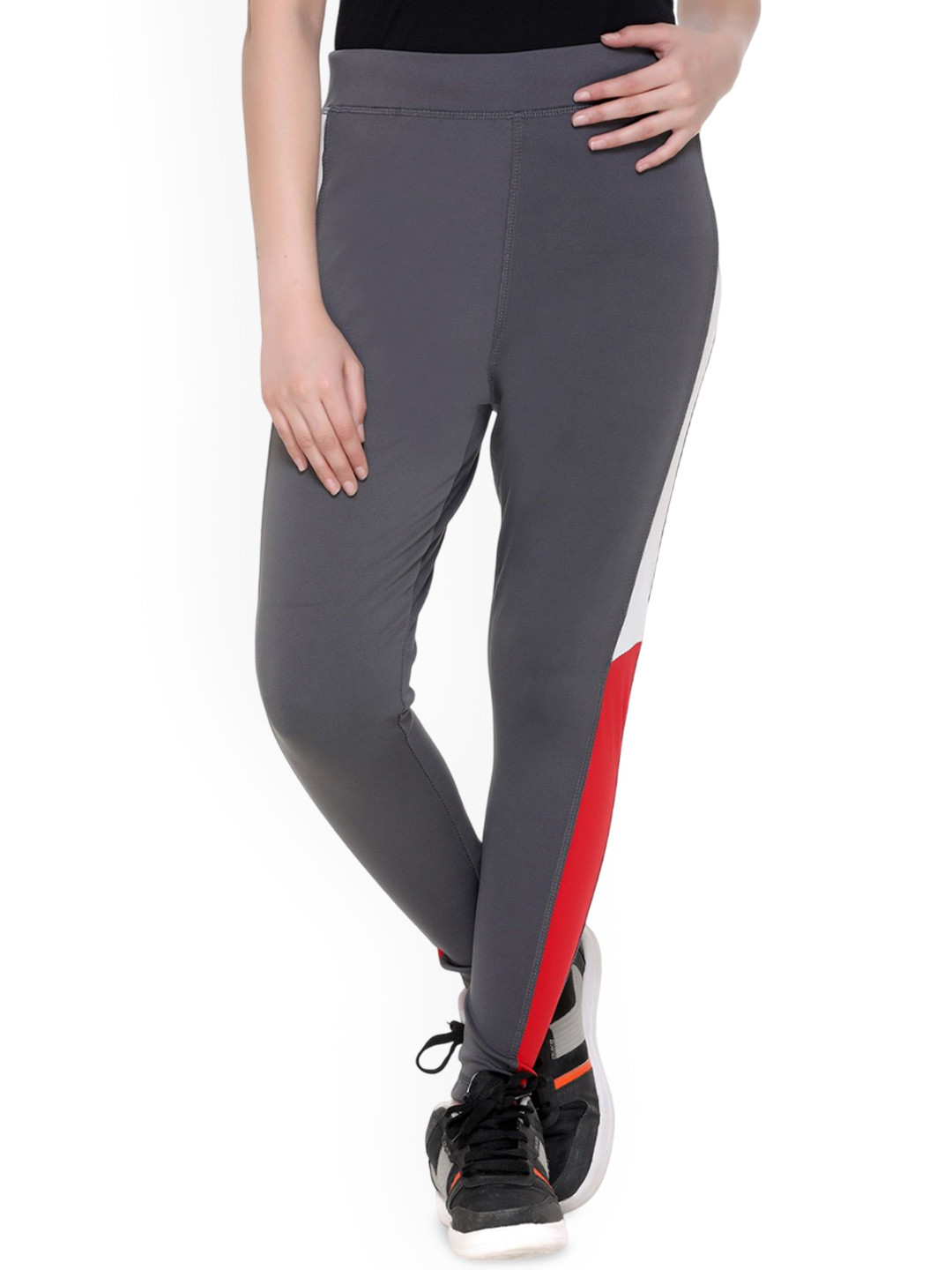 WOOL 4U Colourblocked Smart-Fit Ankle-Length Stretchable Tights