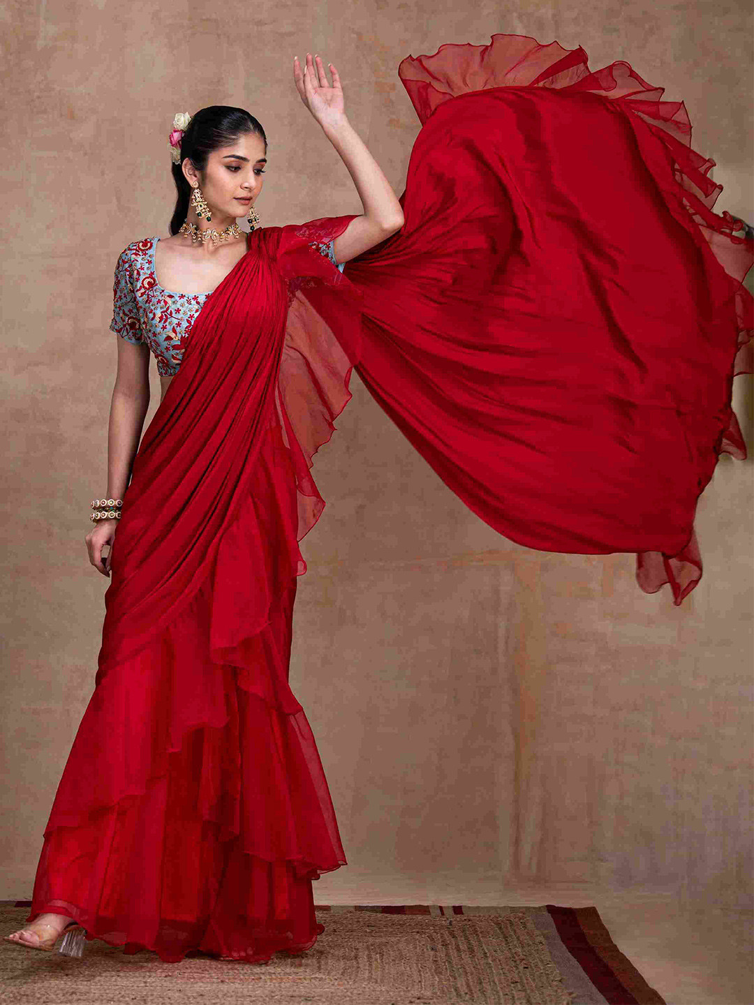The Front Row Ruffles Ready to Wear Saree