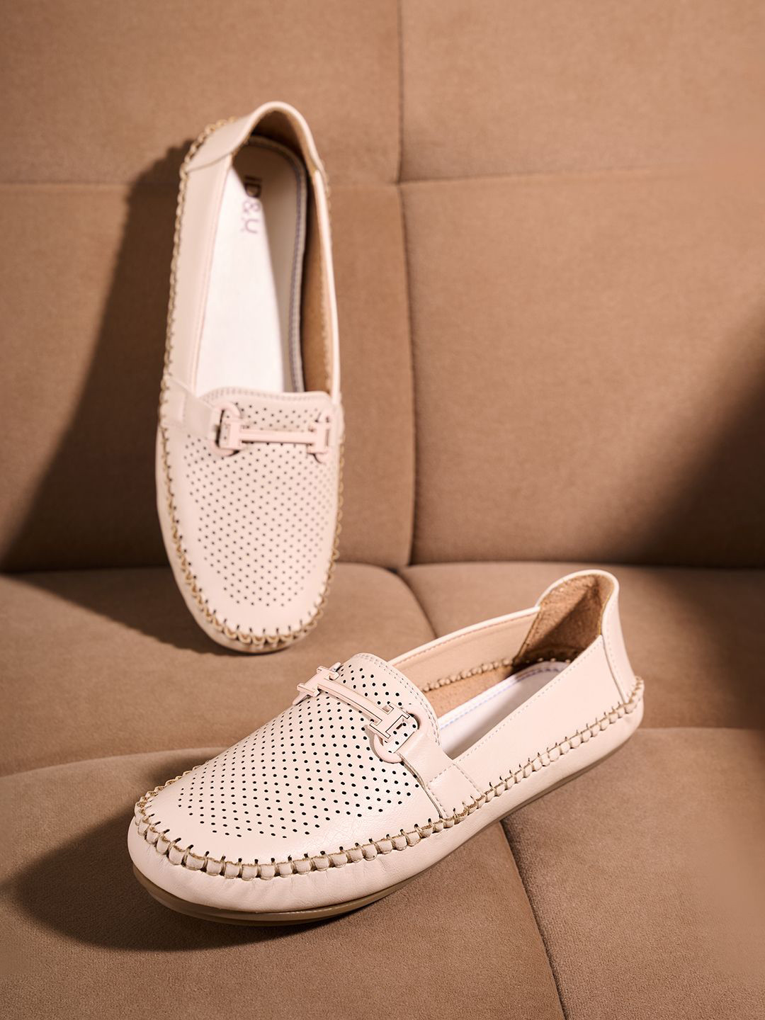 ID Women Perforations Soft & Flexy Horsebit Loafers