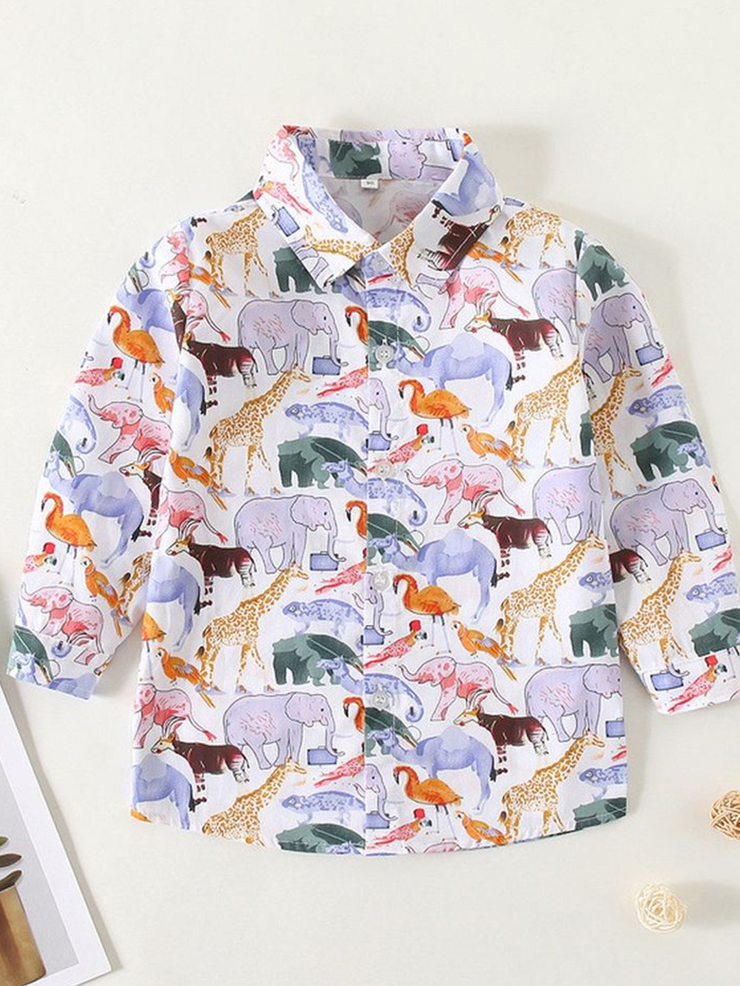 LULU & SKY Boy's Conversational Printed Cotton Casual Shirt
