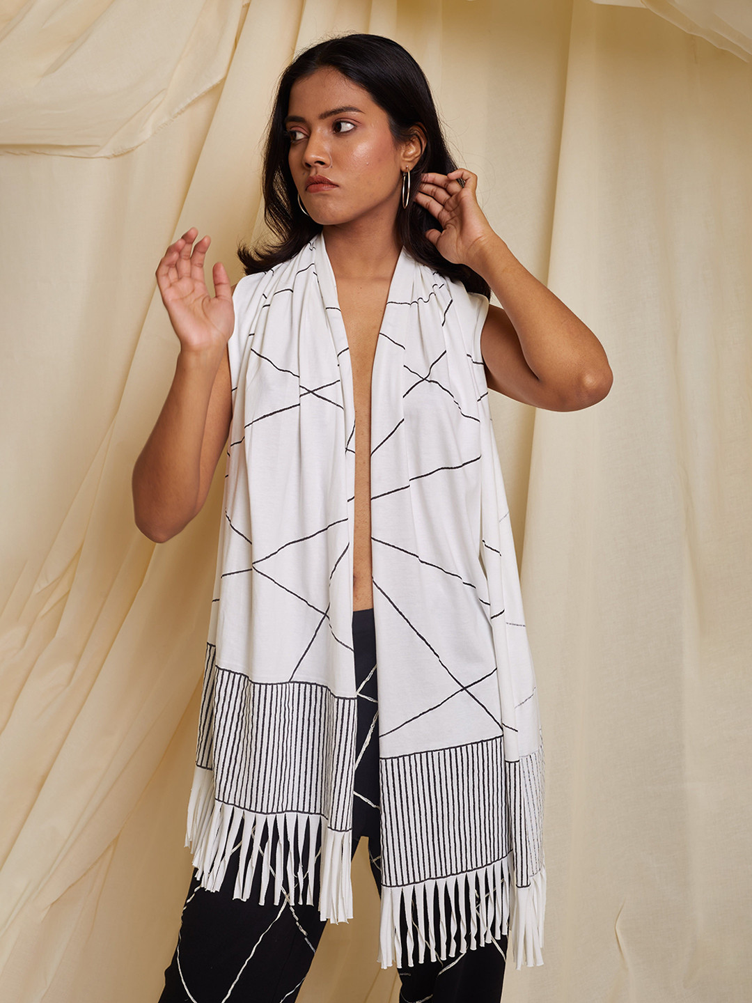 Banana Labs Geometric Printed Crossroads Cotton Stole