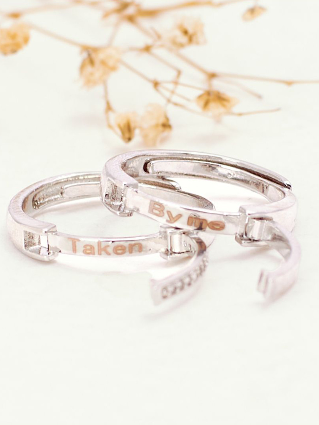 SALTY Set Of 2 Taken By me Secret Stylish Adjustable Finger Ring