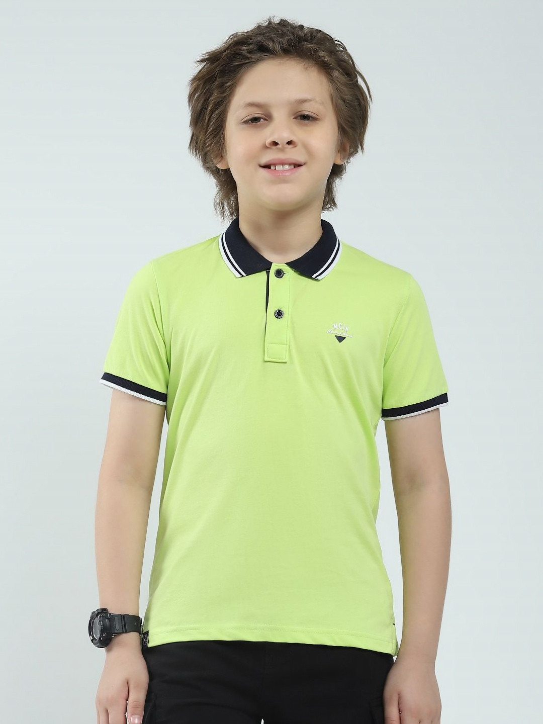 Monte Carlo Boy Polo Collar Pure Cotton T-shirt
