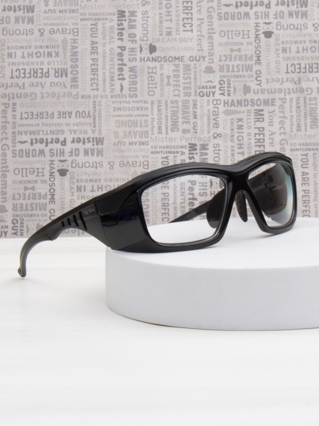 Ted Smith Unisex Black Wrap Around UV Protected Lens Sports Shooting Glasses