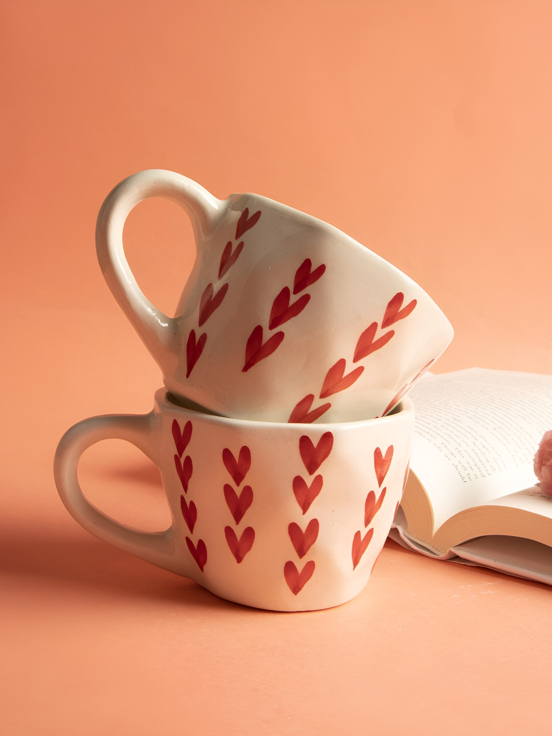 THE WHITE SPACE LIVING You are the One White Conversational Ceramic Handcrafted 2 Piece Mugs-220ml