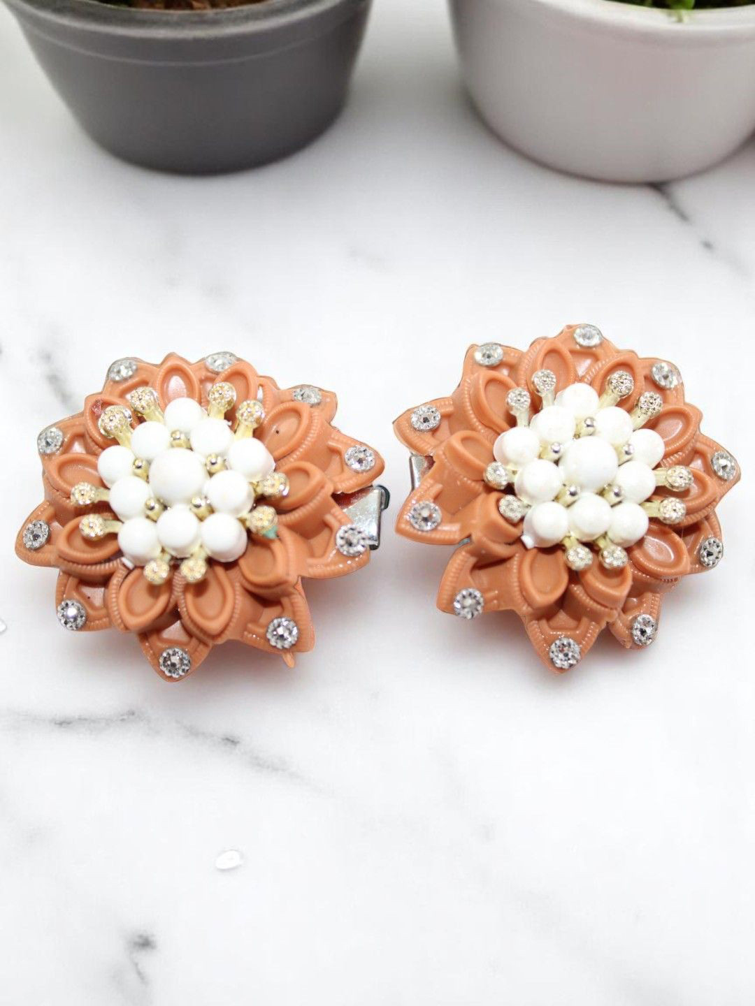 Jolly Faces Women Set of 2 Embellished Alligator Hair Clip