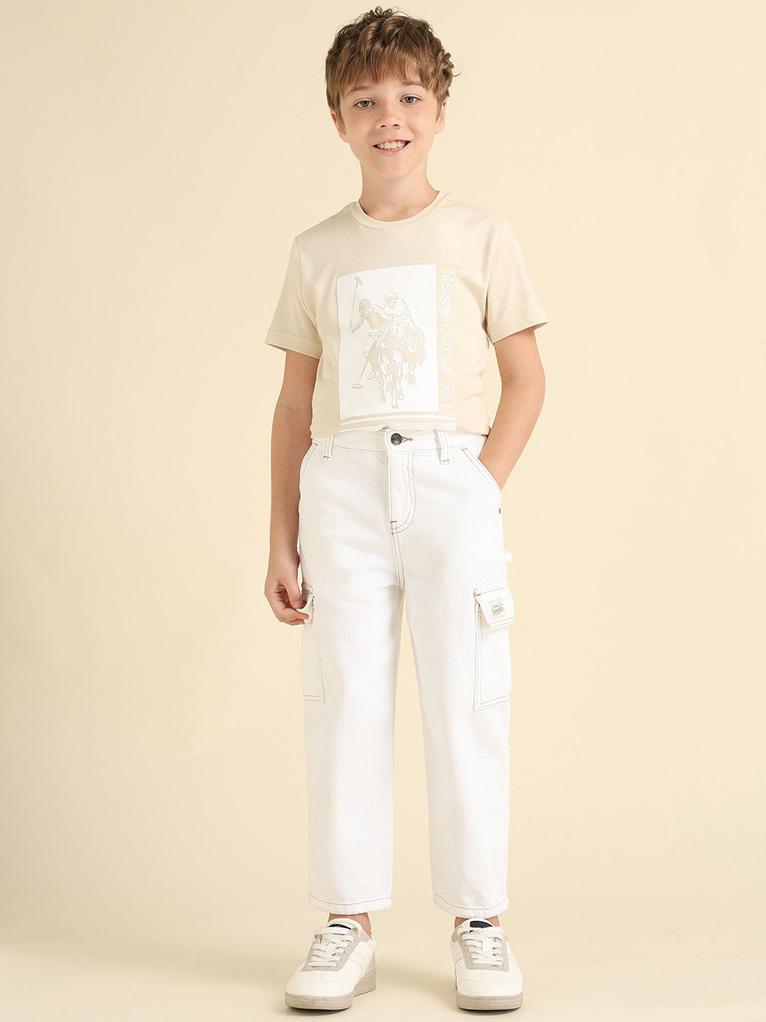 U.S. Polo Assn. Kids Boys Relaxed Fit Mid-Rise Baggy Jeans