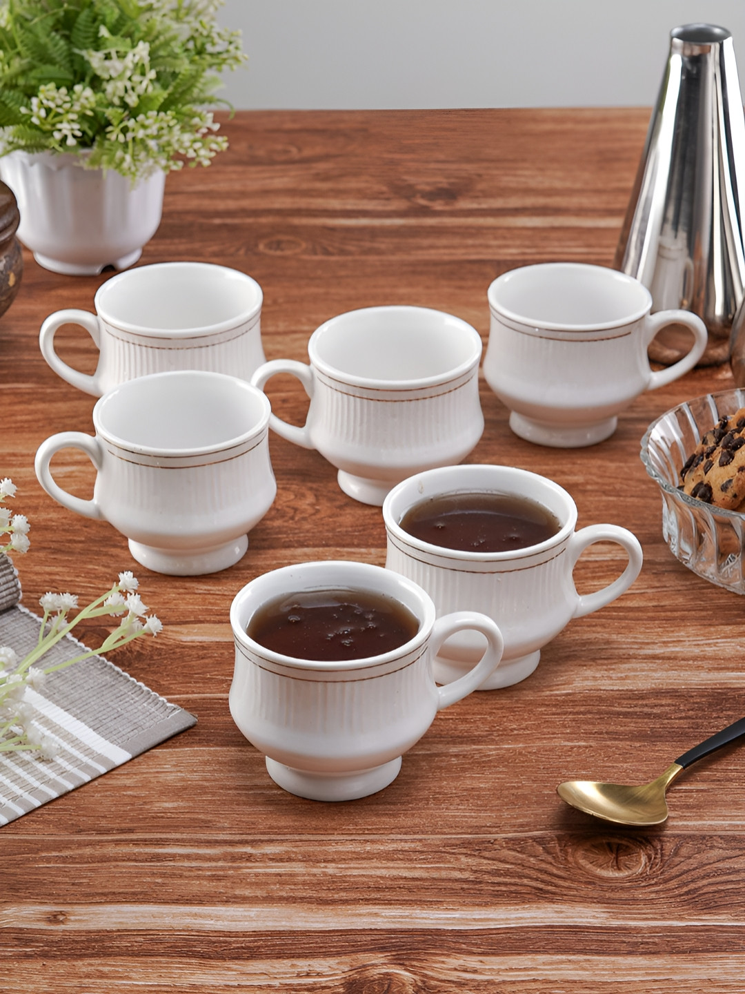 CDI Let Your Heart Be Free White Ceramic Handmade 6 Piece Mugs-250ml