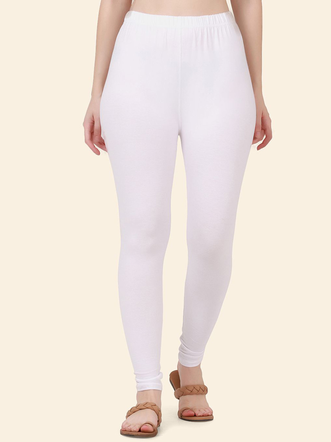 QIOA 4-Way Stretch Pure Cotton Ankle Length Leggings