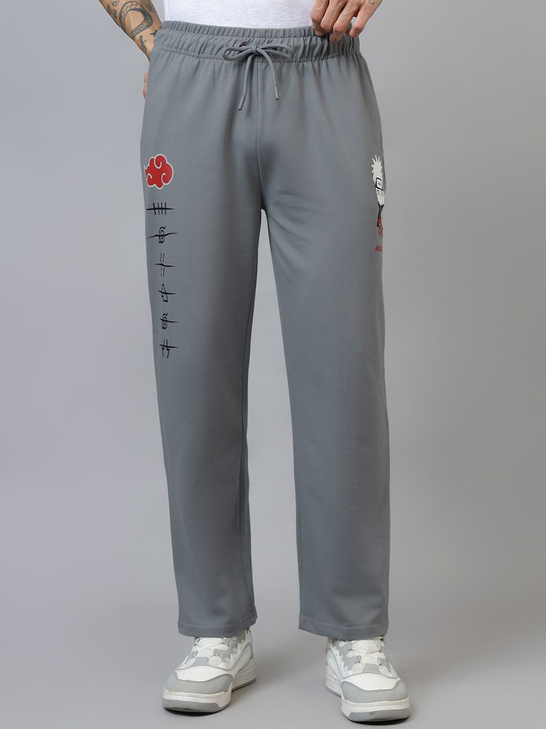 Free Authority Men Naruto Anime Printed Mid Rise Track Pant