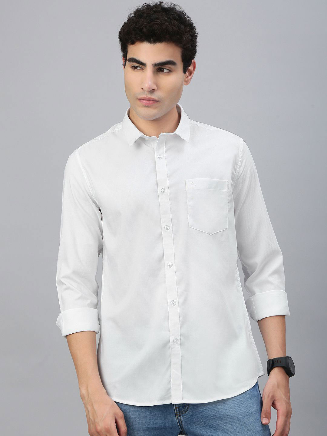 Classic Polo Slim Fit Spread Collar Long Sleeves Cotton Casual Shirt