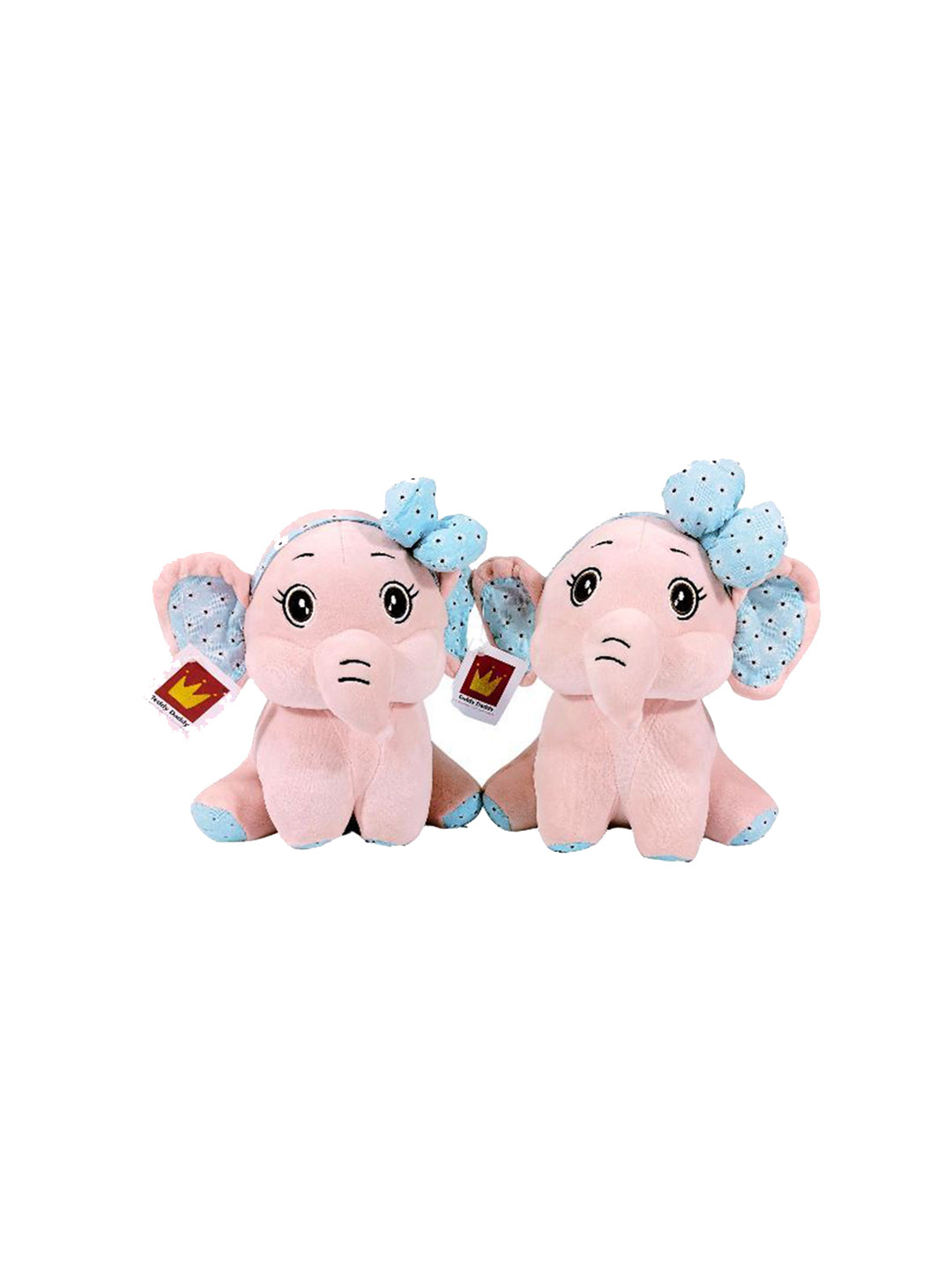Teddy Daddy Kids Microfibre Elephant With Bow Soft Toy Soft Toys and Dolls