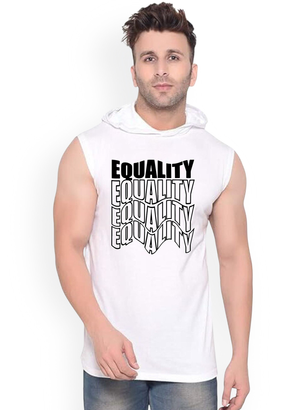 Fashnobic Equality Printed Innerwear Gym Vest  K_Print-272_gym_vest White M