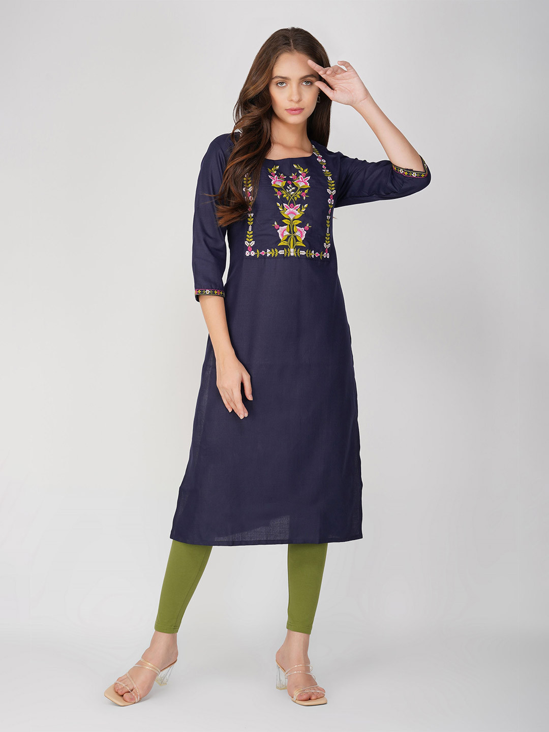 Rootover 30 Embroidered Thread Work Thread Work Kurti