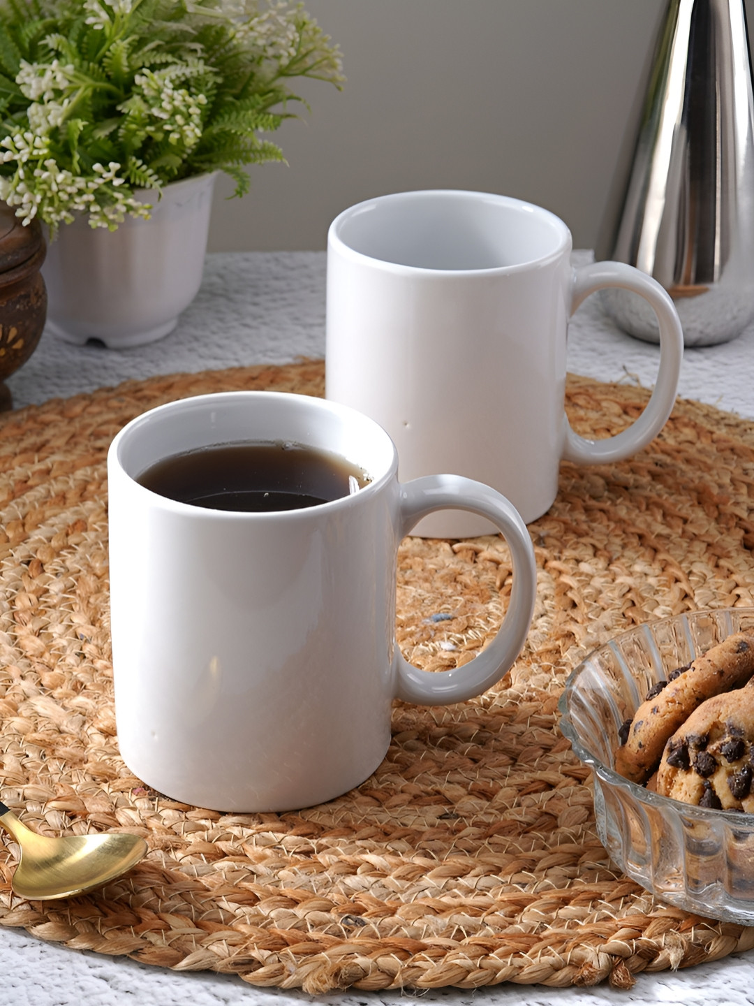 CDI Me+ U White Ceramic Microwave Safe 2 Piece Mugs-320ml