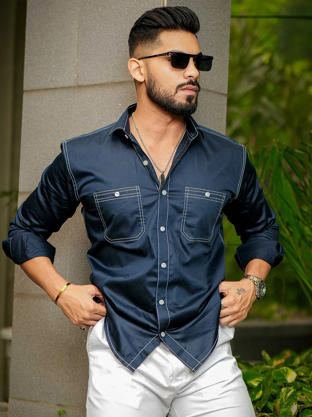 Foomer Standard Spread Collar Regular Fit Shirt