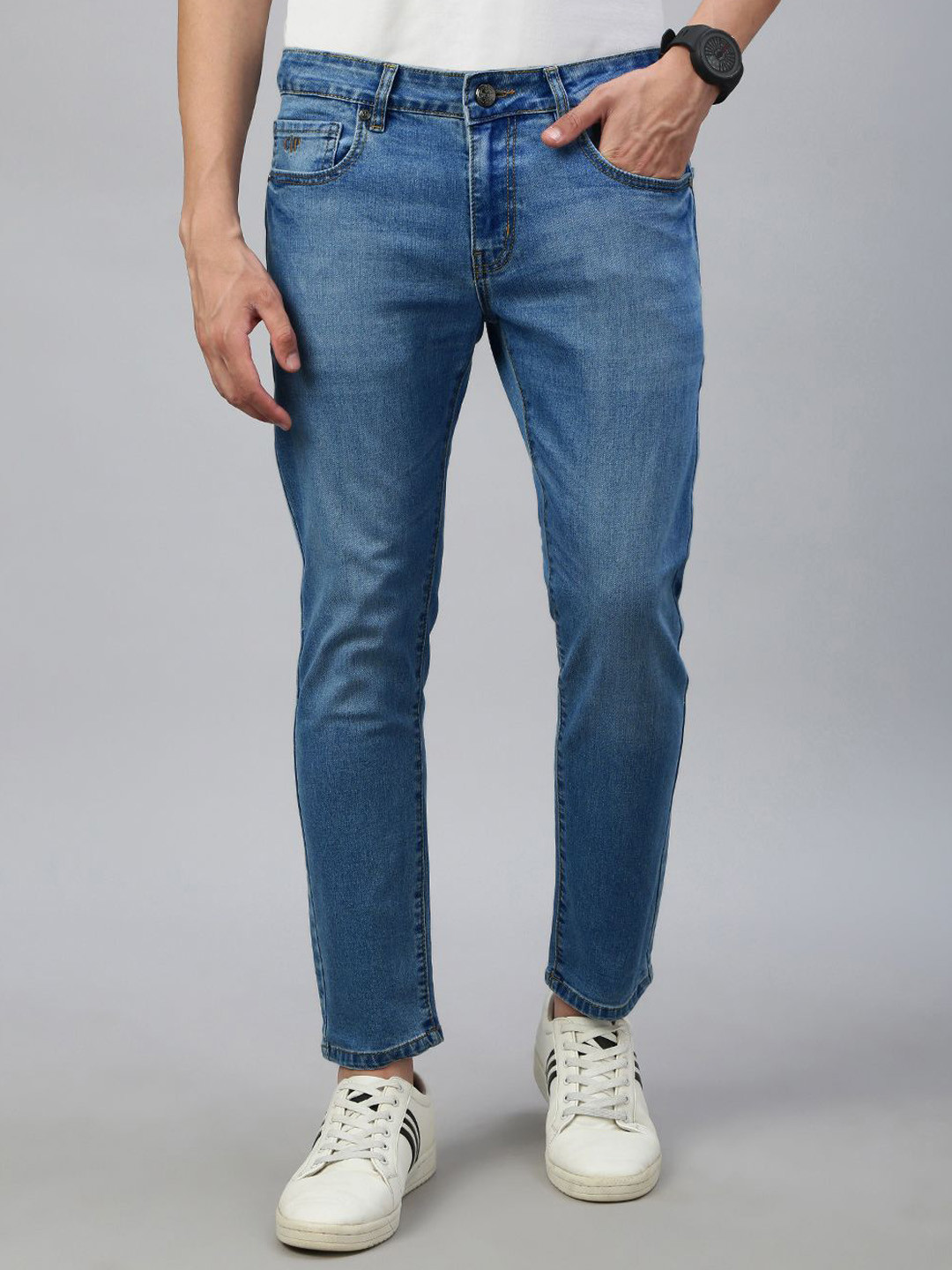 Classic Polo Men Slim Fit Mid-Rises Light Fade Cotton Jeans