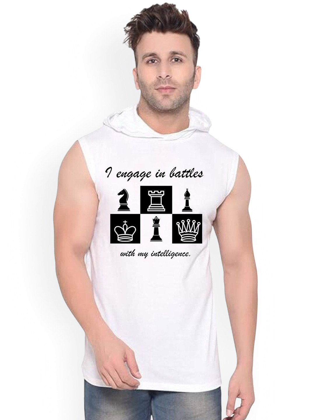 Fashnobic I Engage Printed Innerwear Gym Vest K_Print-231_gym_vest White M