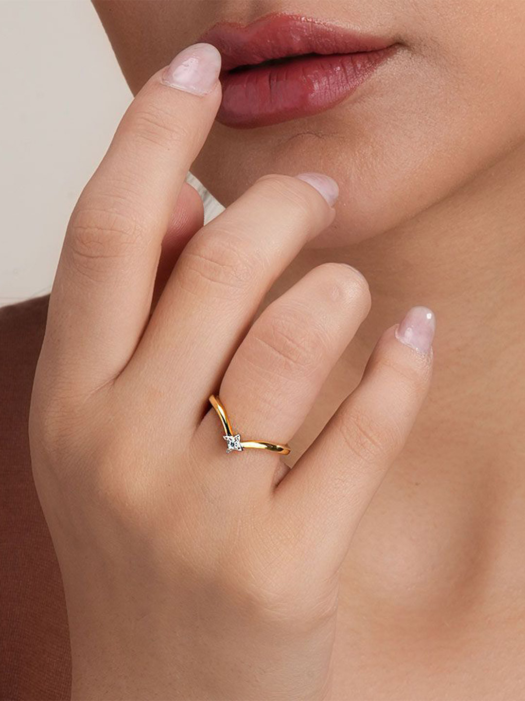 PALMONAS 925 Sterling Silver Marquise Solitaire V 925 Ring for Womens