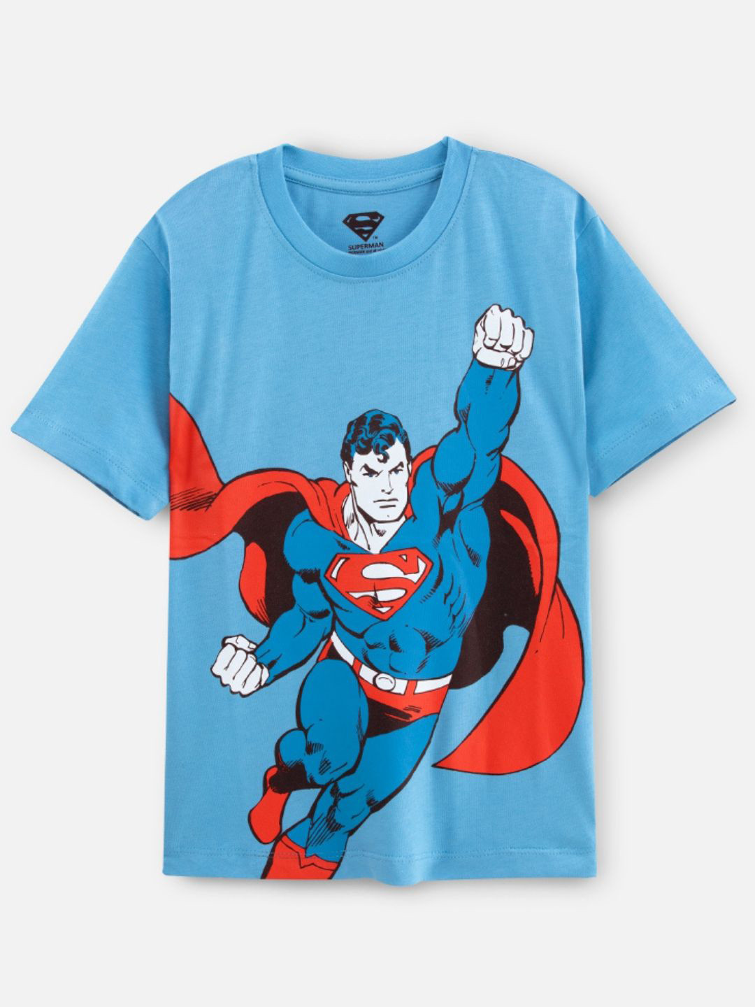 Nap Chief Kids Unisex Superman Superhero's Printed Pure Cotton Relaxed Fit T-shirt