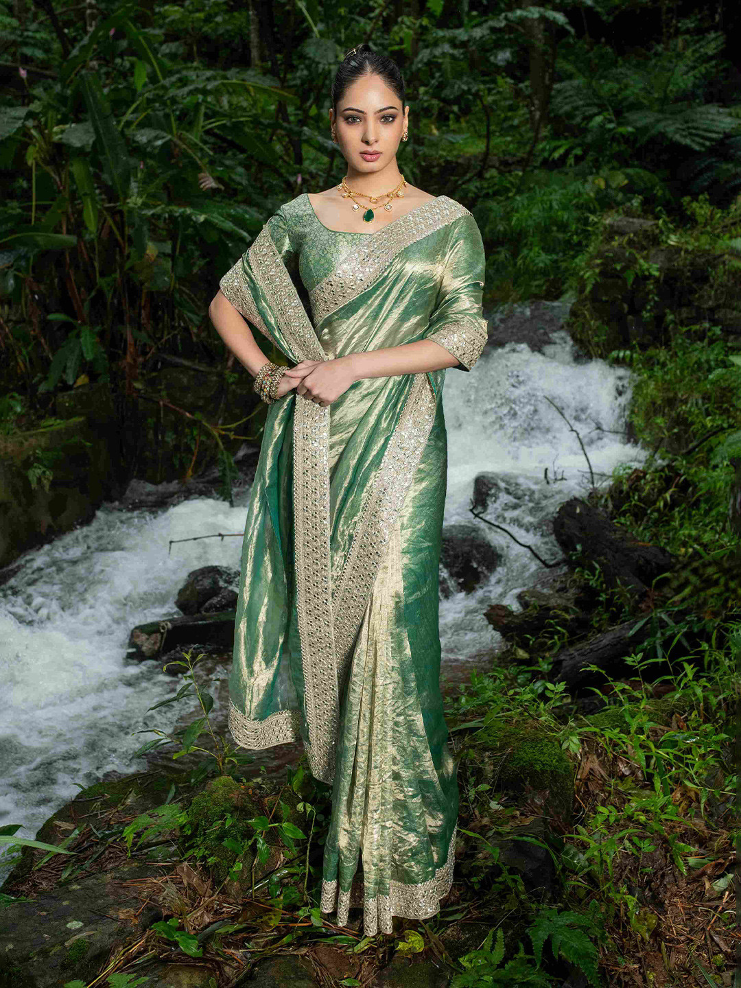 The Front Row Gotta Patti Tissue Saree