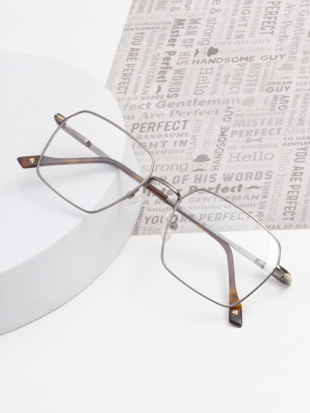Ted Smith Unisex Metal Square Silver Full Rim Frames
