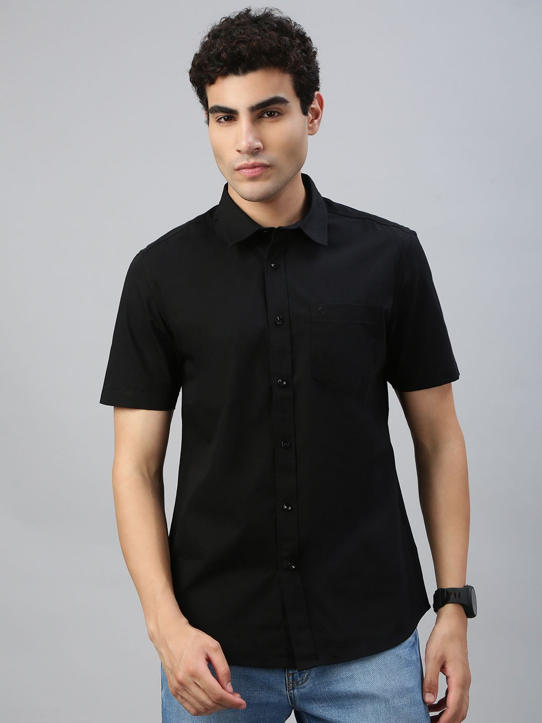 Classic Polo Spread Collar Slim Fit Cotton Shirt