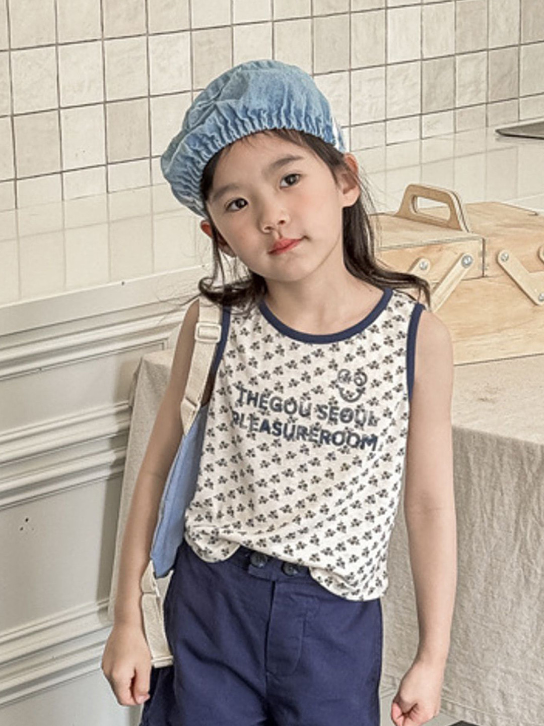 LULU & SKY Girls Conversational Print Tank Top