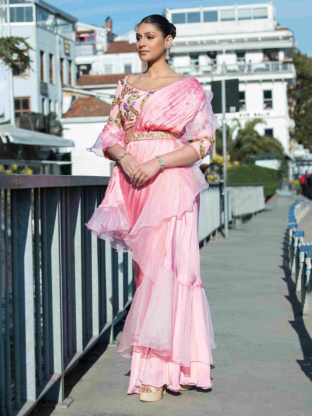 The Front Row Ruffles Ready to Wear Saree