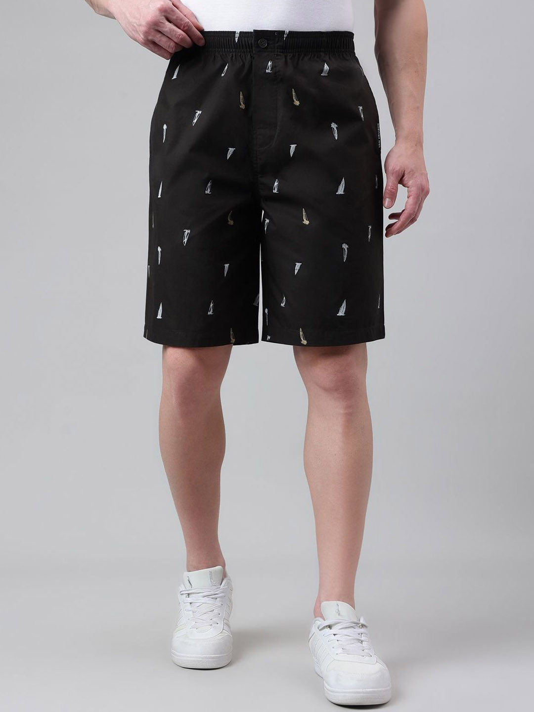 Van Heusen Innerwear Men Graphic Printed Regular Fit Mid-Rise Cotton Bermuda Shorts