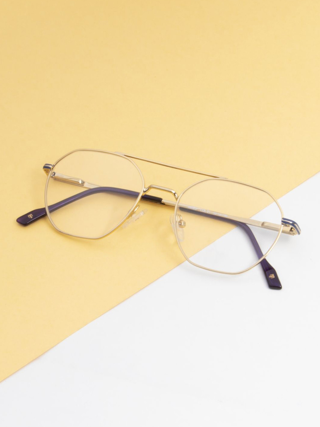 Ted Smith Unisex Metal Aviator Gold Full Rim Frames