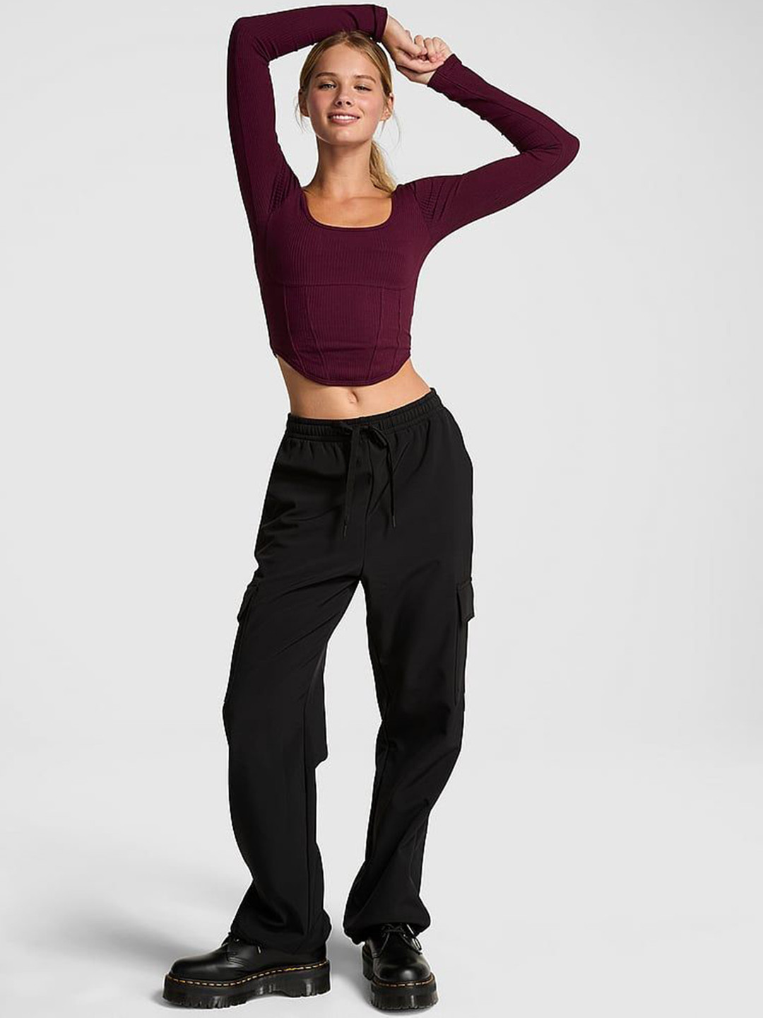 Victoria's Secret PINK Women Mid-Rise Cargo Track Pant