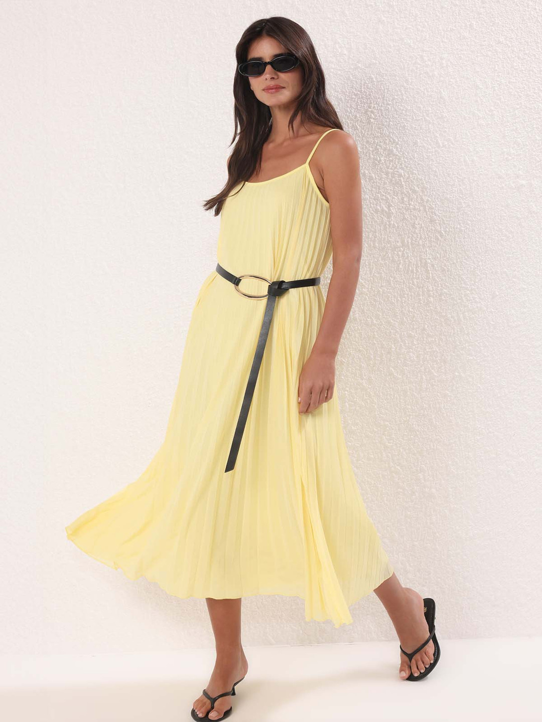 Trendyol Women Shoulder Straps A-Line Midi Dress