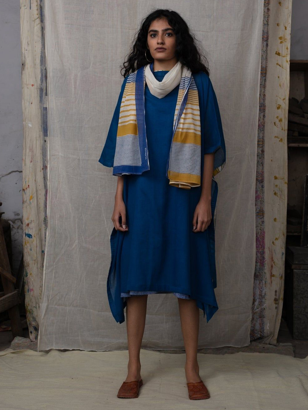 Banana Labs Striped Indigo Cotton Stole