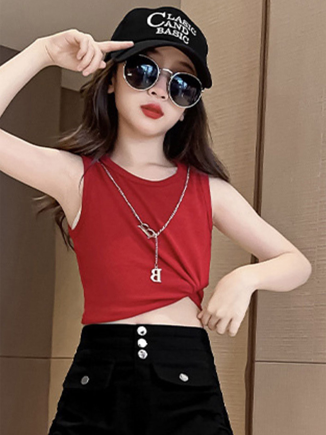 LULU & SKY Girls Cotton Crop Tank Top
