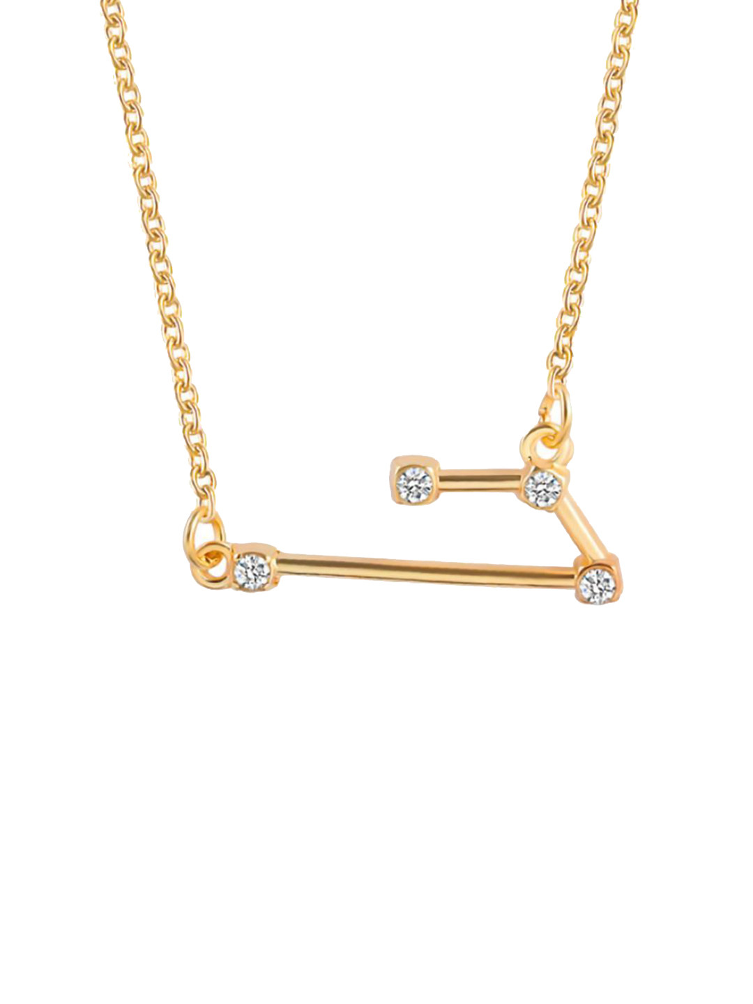 Bling Queen Gold-Plated Stainless Steel Stones-Studded Zodiac Aries Constellation Chain