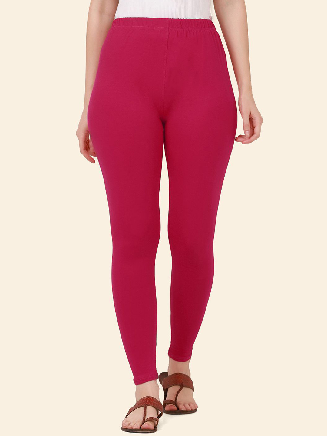 QIOA 4-Way Stretch Pure Cotton Ankle Length Leggings
