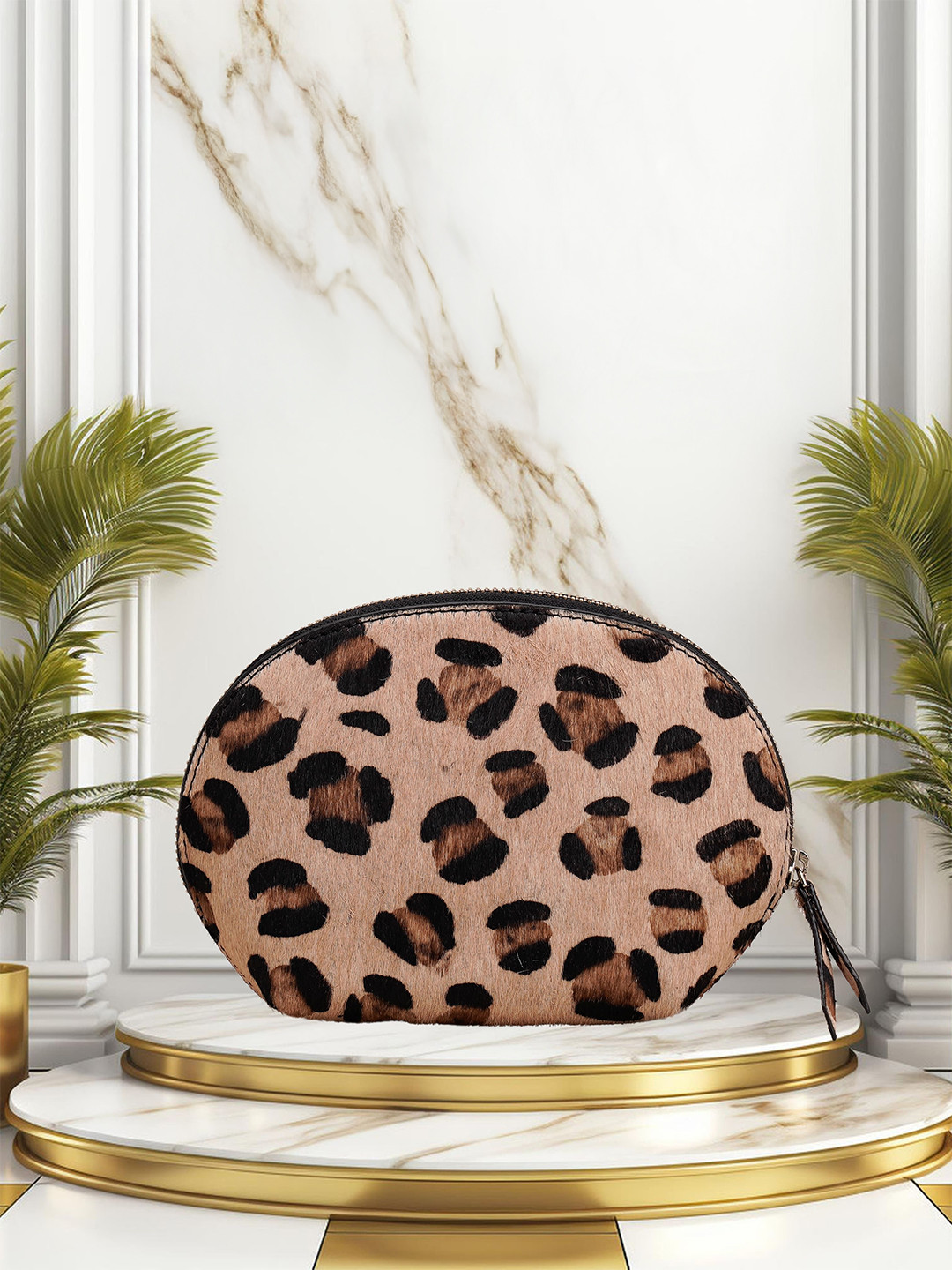Hidelle Leopard Printed Leather Purse Clutch