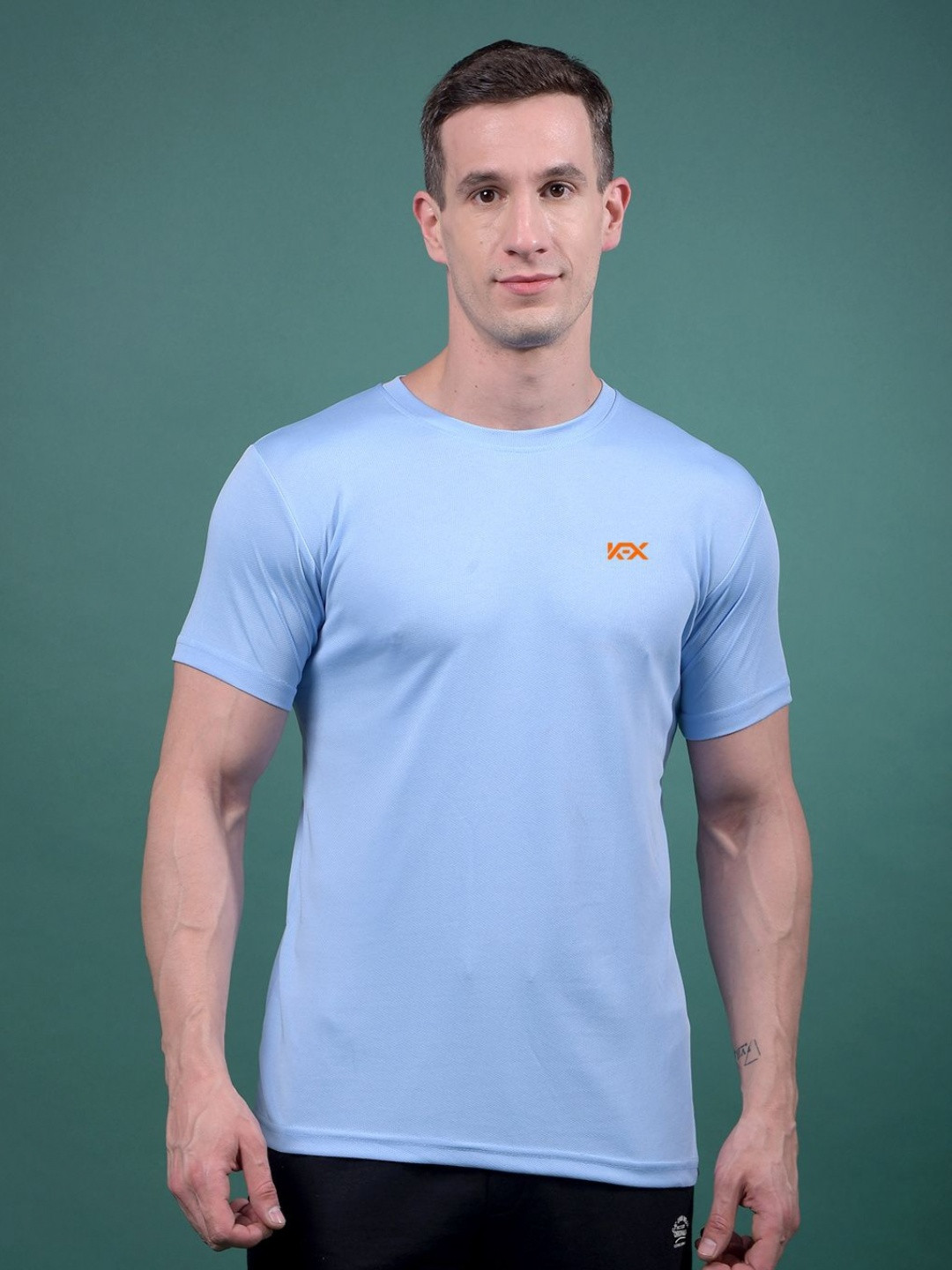 KEX Men Brand Logo Printed Round Neck Regular Fit T-shirt