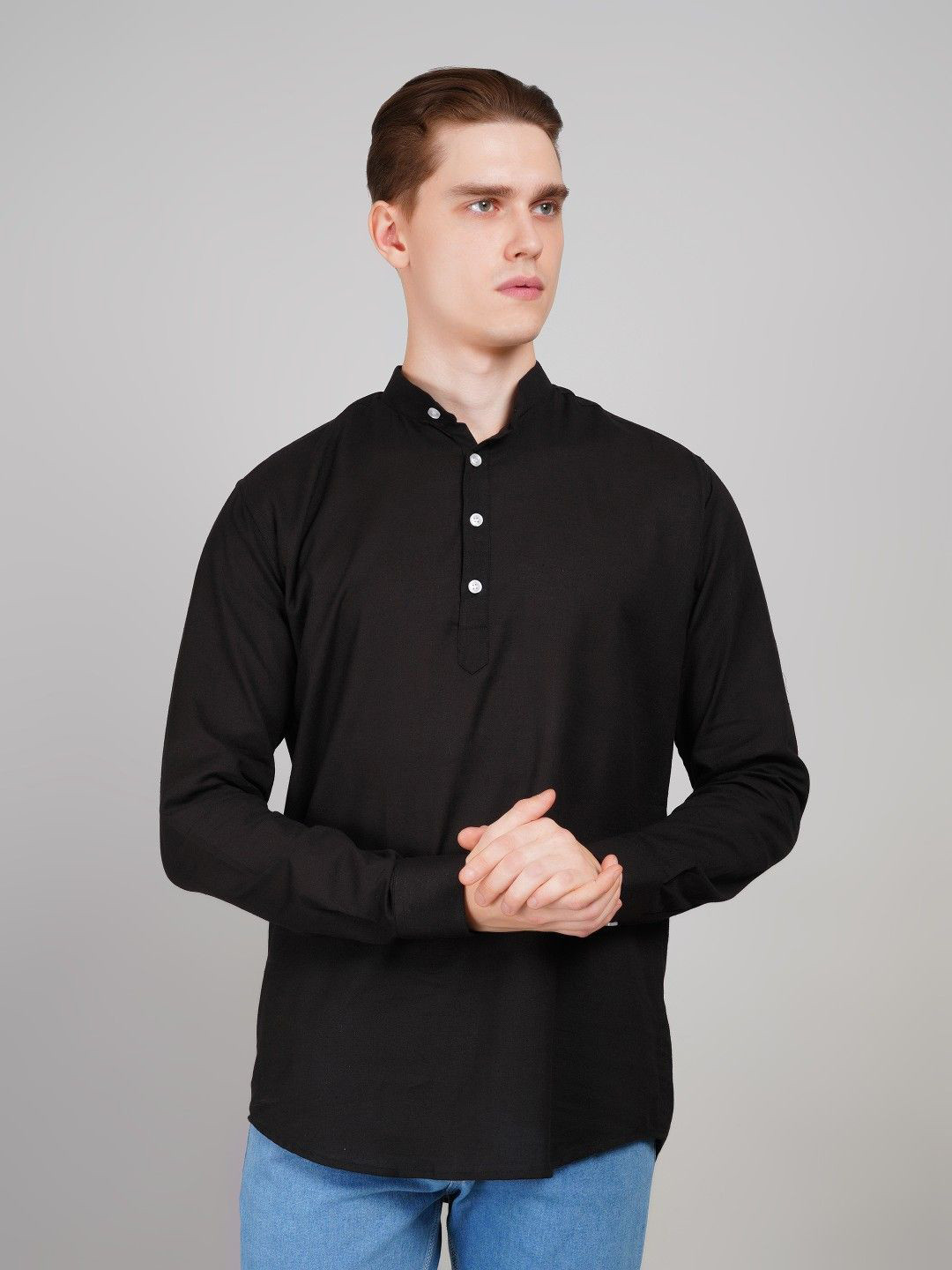 LOUIS MONARCH Men Mandarin Collar Shirts