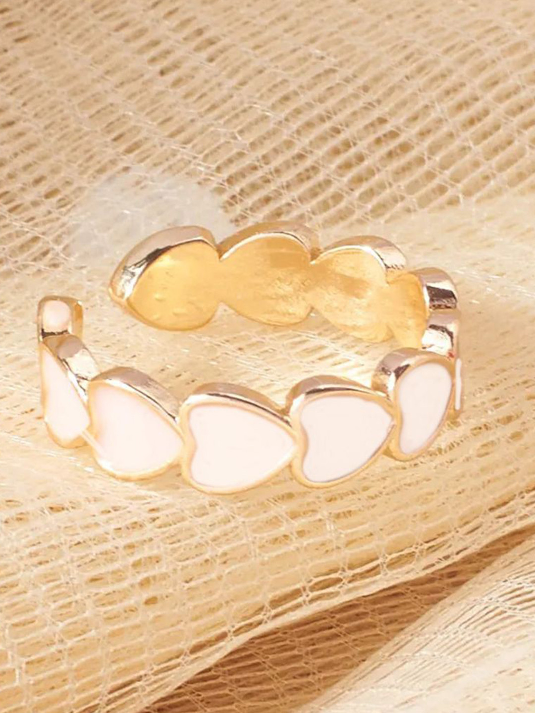 SALTY Mocha Me Hearts Stylish Adjustable Finger Ring