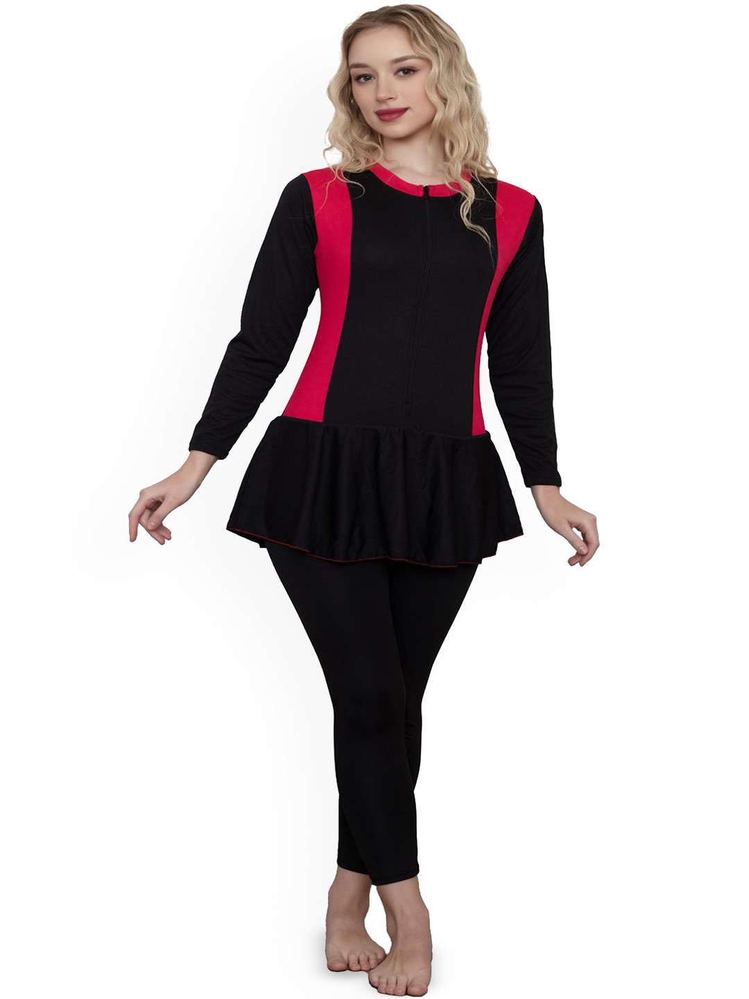 ZIUM Colourblocked Swim Top with Swim Leggings