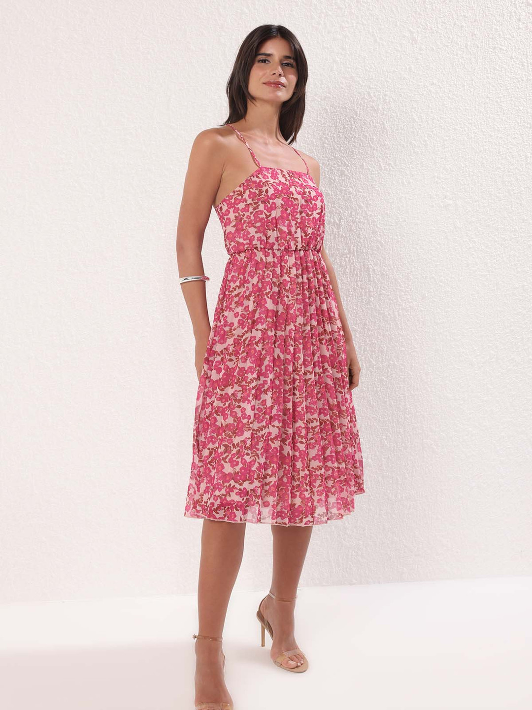 Trendyol Women Back Strap Floral Print Fit & Flare Dress