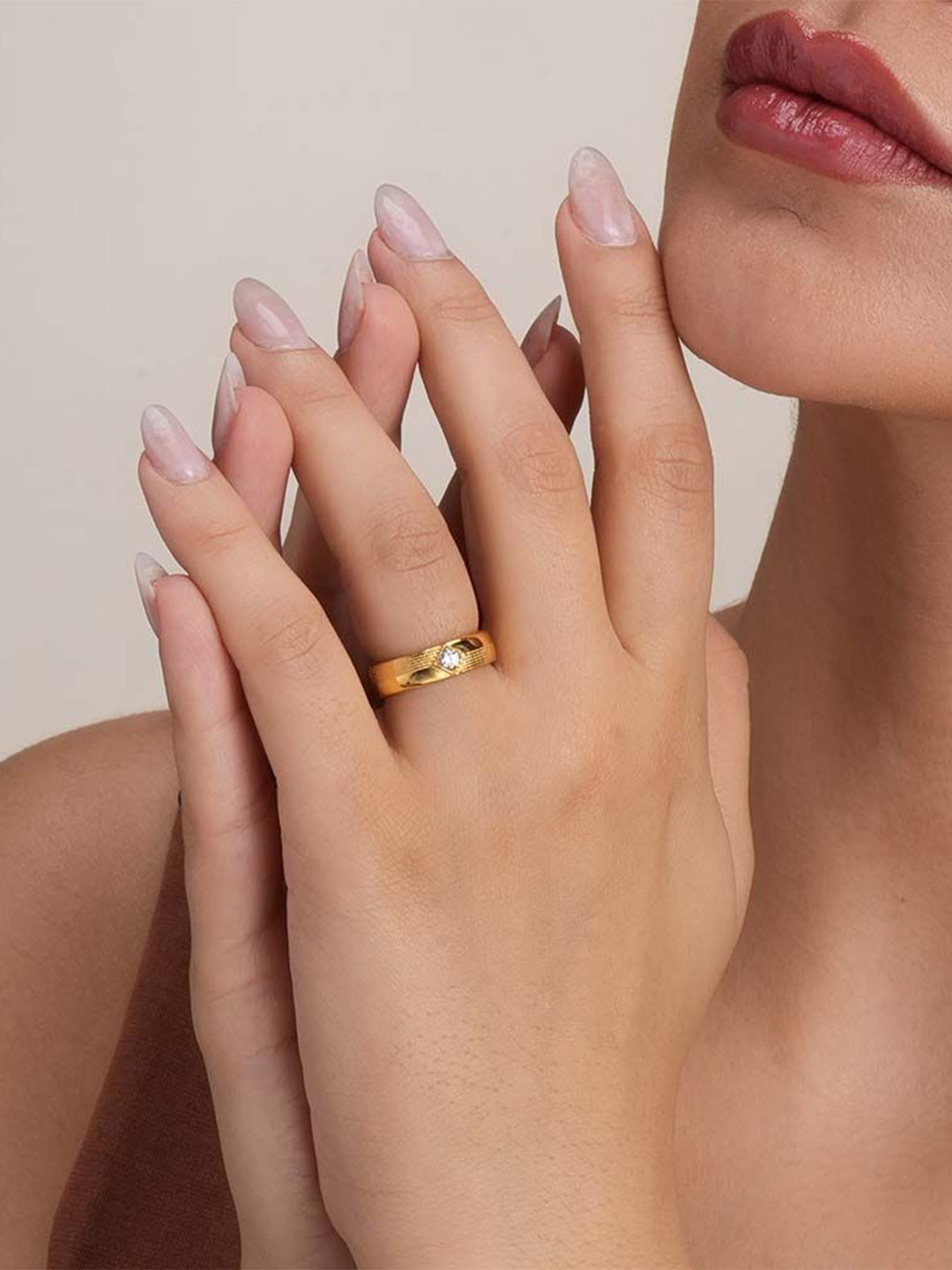 PALMONAS 925 Sterling Silver Promise In Gold Signature Ring