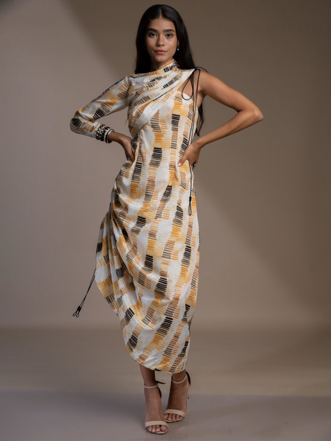 Mamicha Women One Shoulder A-Line Midi Dress