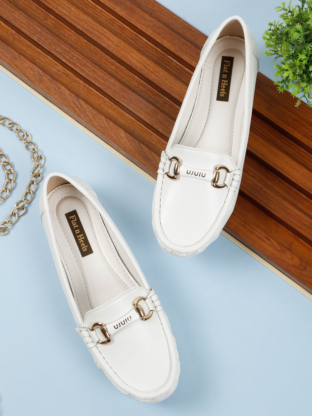 Flat n Heels Women Western - Embellished Horsebit Loafers Casual Shoes